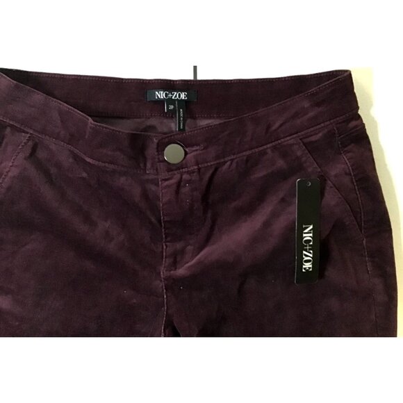 NIC & ZOE - WOMENS WINTERBERRY CORDUROY 70% COTTON MID-RISE SKINNY PANTS SIZE 2P - Picture 3 of 7